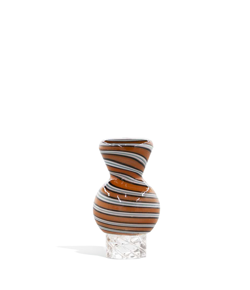 Boro Glass Vortex Carb Cap with Line Pattern Color glass carb cap dab rig on white background