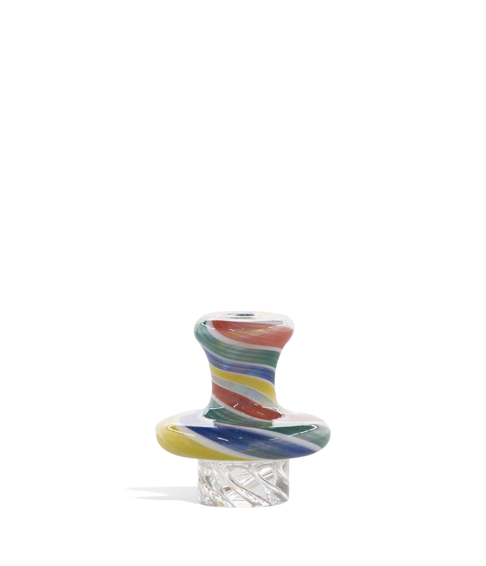 Boro Glass Vortex Carb Cap with US Reversal Color glass carb cap dab rig on white background