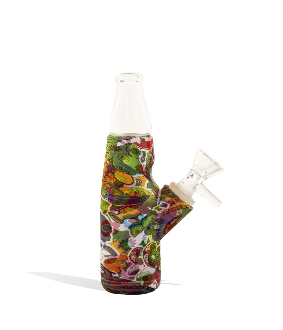 Bottle Shaped Silicone Water Pipe with Custom Designs glass water pipe bong on white background