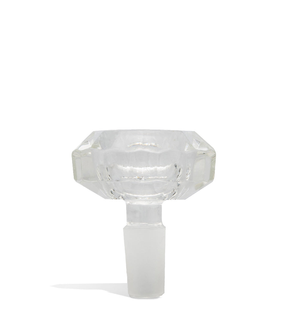 Clear 14mm Bowl with Diamond Cut Design glass bowl piece bong on white background