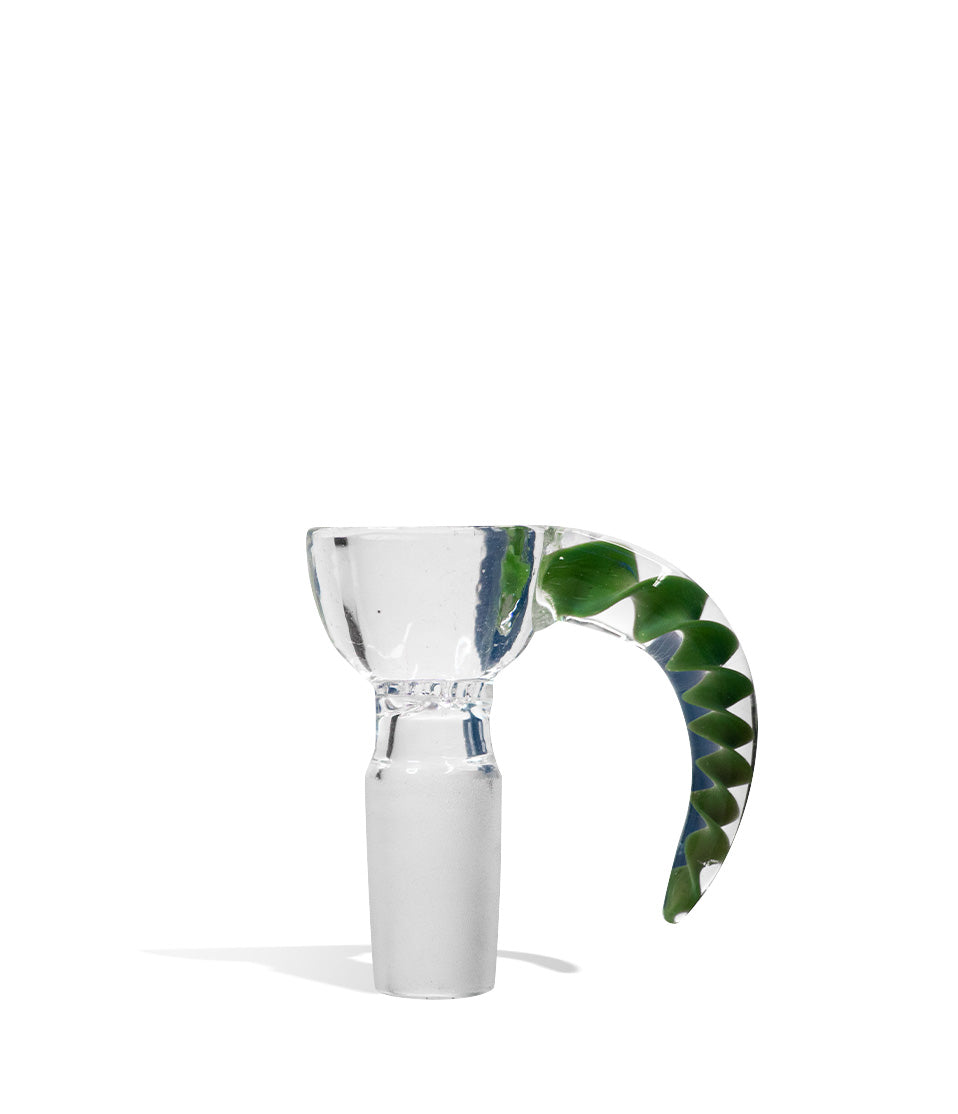 Clear Ground Glass Bowl with Colored Horn Handle glass bowl piece bong on white background
