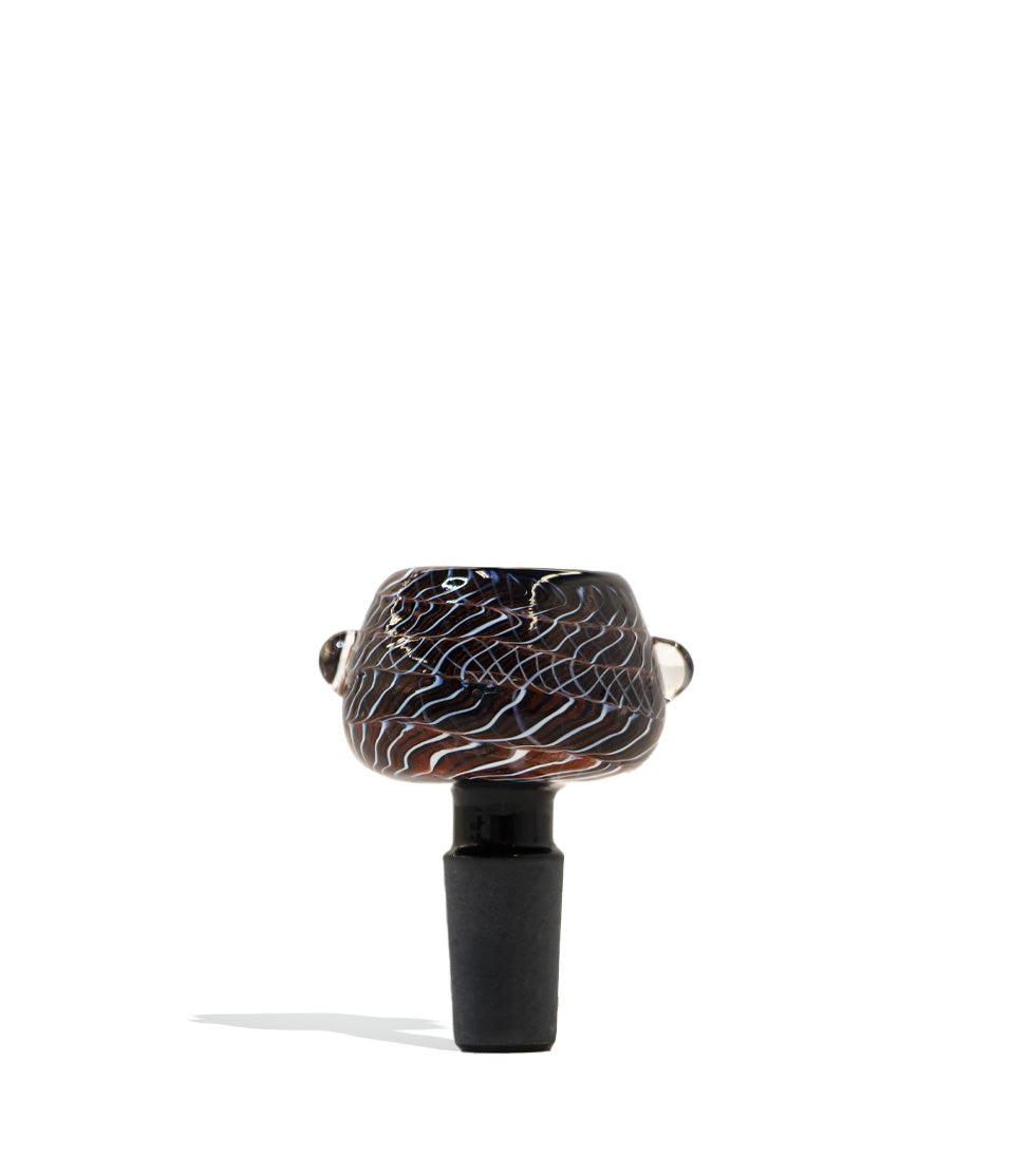 Colored Bowl with Black Ground Glass Joint glass bowl piece bong on white background
