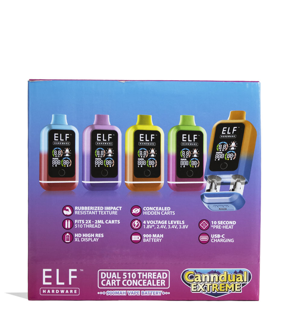 Elf Hardware CannDual Extreme Variable Voltage Battery 10pk 510 cartridge battery vape pen on white background