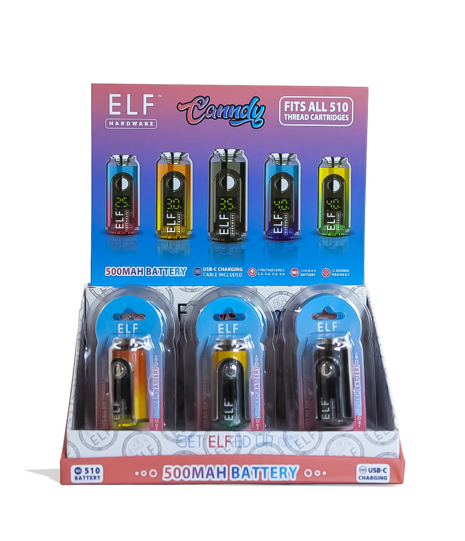 Elf Hardware Canndy Variable Voltage Battery 15pk 510 cartridge battery vape pen on white background