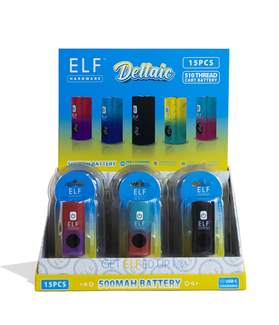 Elf Hardware Deltaic Variable Voltage Battery 15pk 510 cartridge battery vape pen on white background