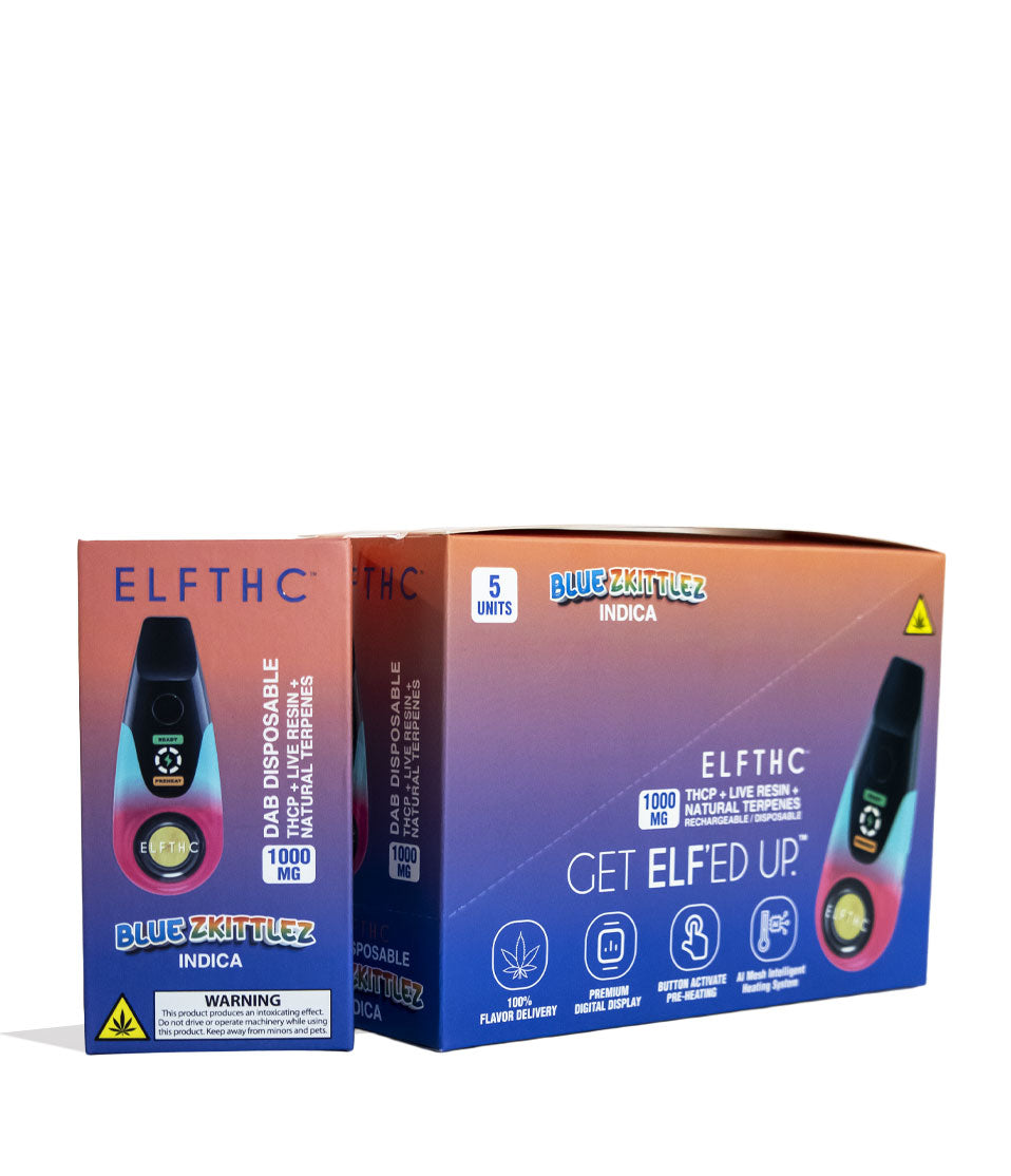 Elf THC 1000mg THCP + Live Resin Dab Disposable 5pk hemp cannabinoid product on white background