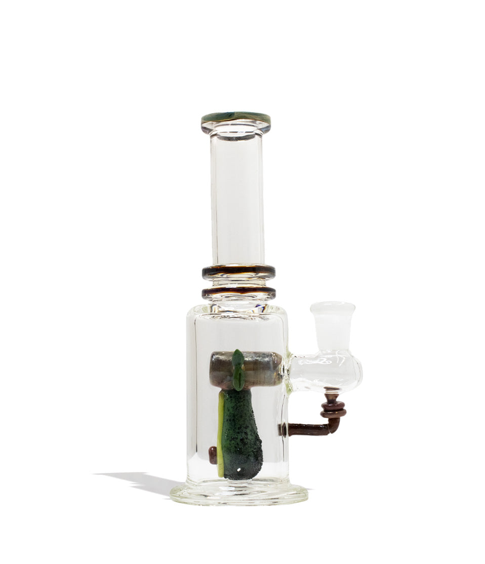 Empire Glassworks Avocado Mini Tube glass water pipe bong on white background