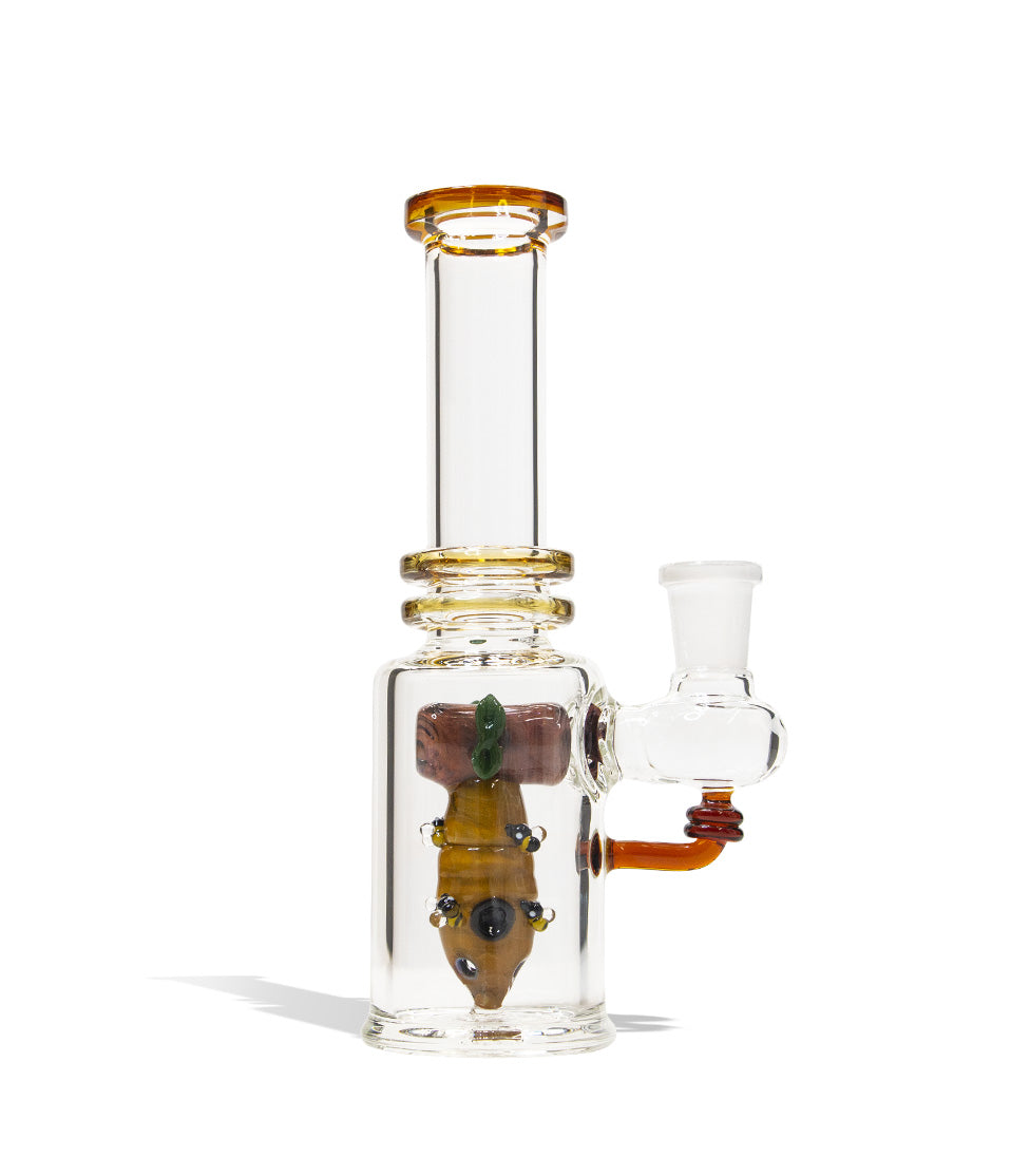 Empire Glassworks Bee Hive Mini Tube glass water pipe bong on white background