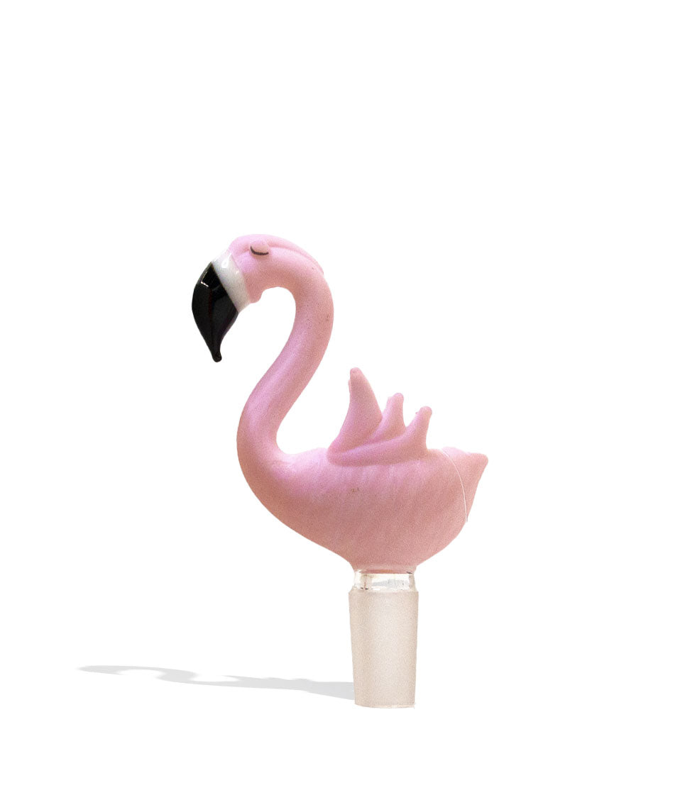Empire Glassworks Pink Flamingo 14mm Bowl glass bowl piece bong on white background