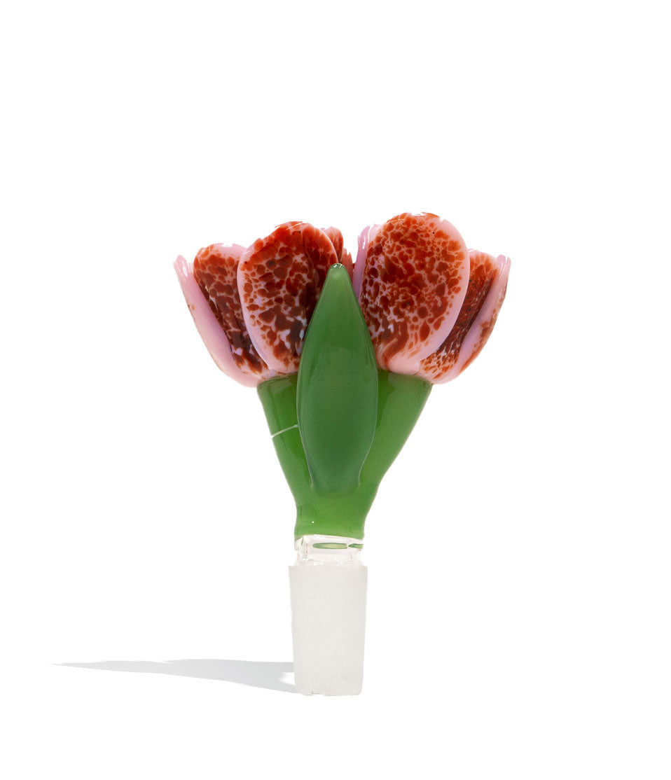 Empire Glassworks Pink Tulip 14mm Bowl glass bowl piece bong on white background