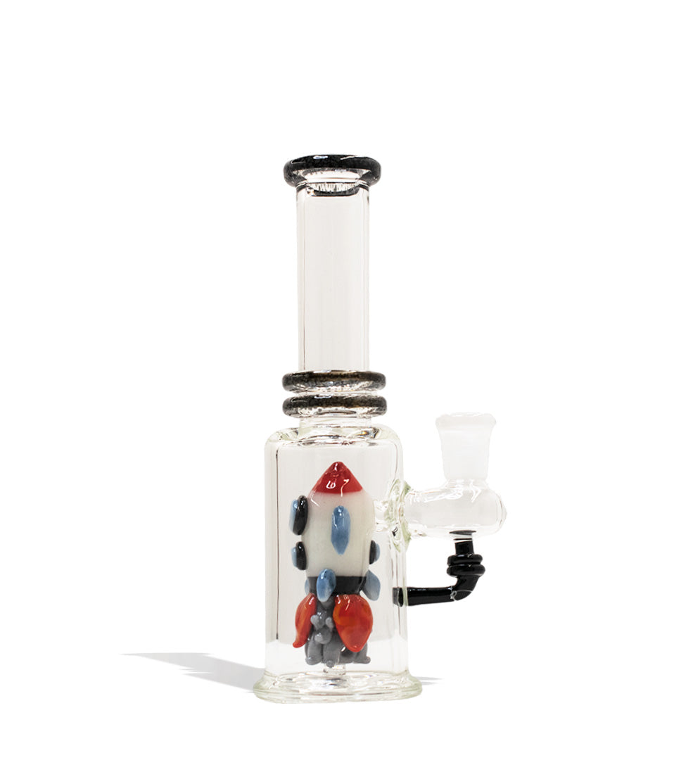 Empire Glassworks Rocket Ship Glow in the Dark Mini Tube glass water pipe bong on white background
