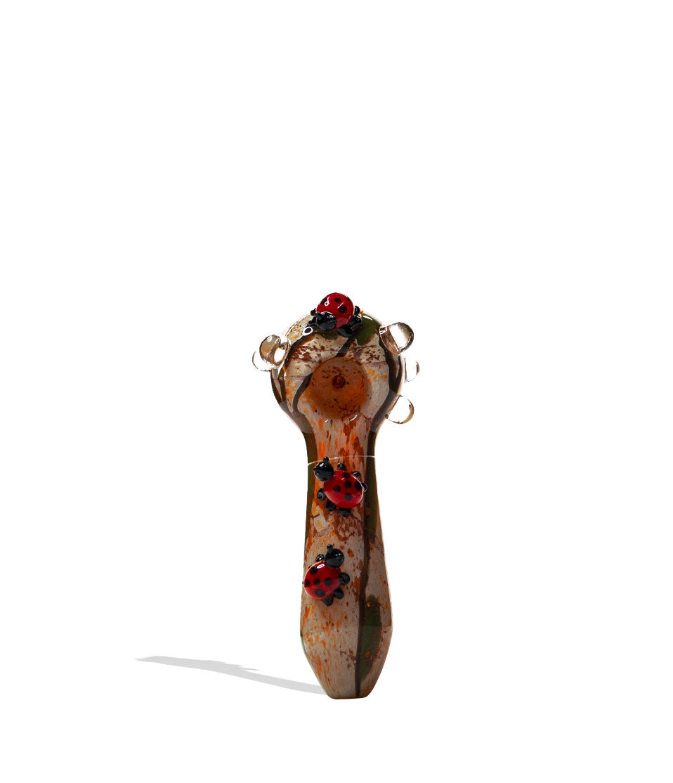 Empire Glassworks Lady Bugs Spoon Hand Pipe glass hand pipe on white background