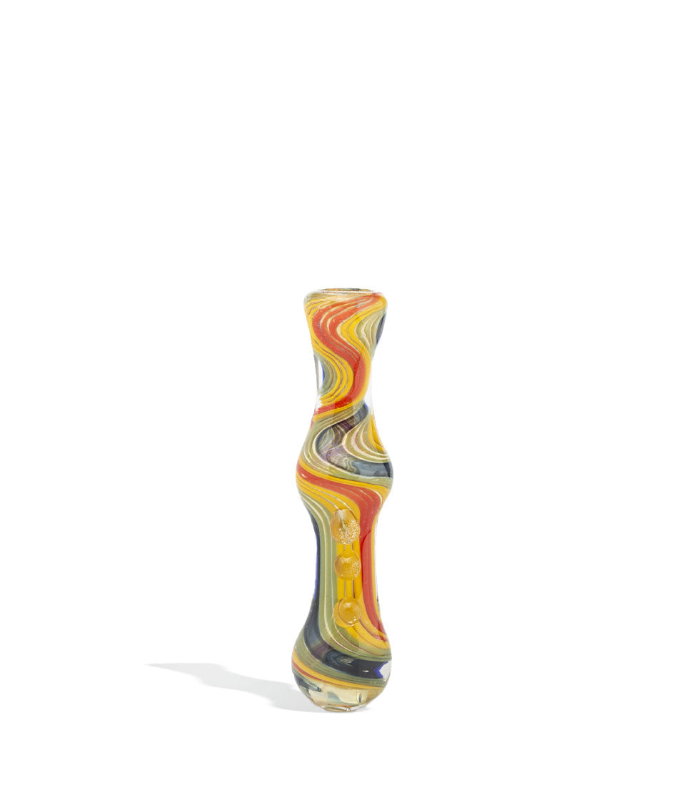 Fancy Dicro Chillum glass chillum one hitter on white background