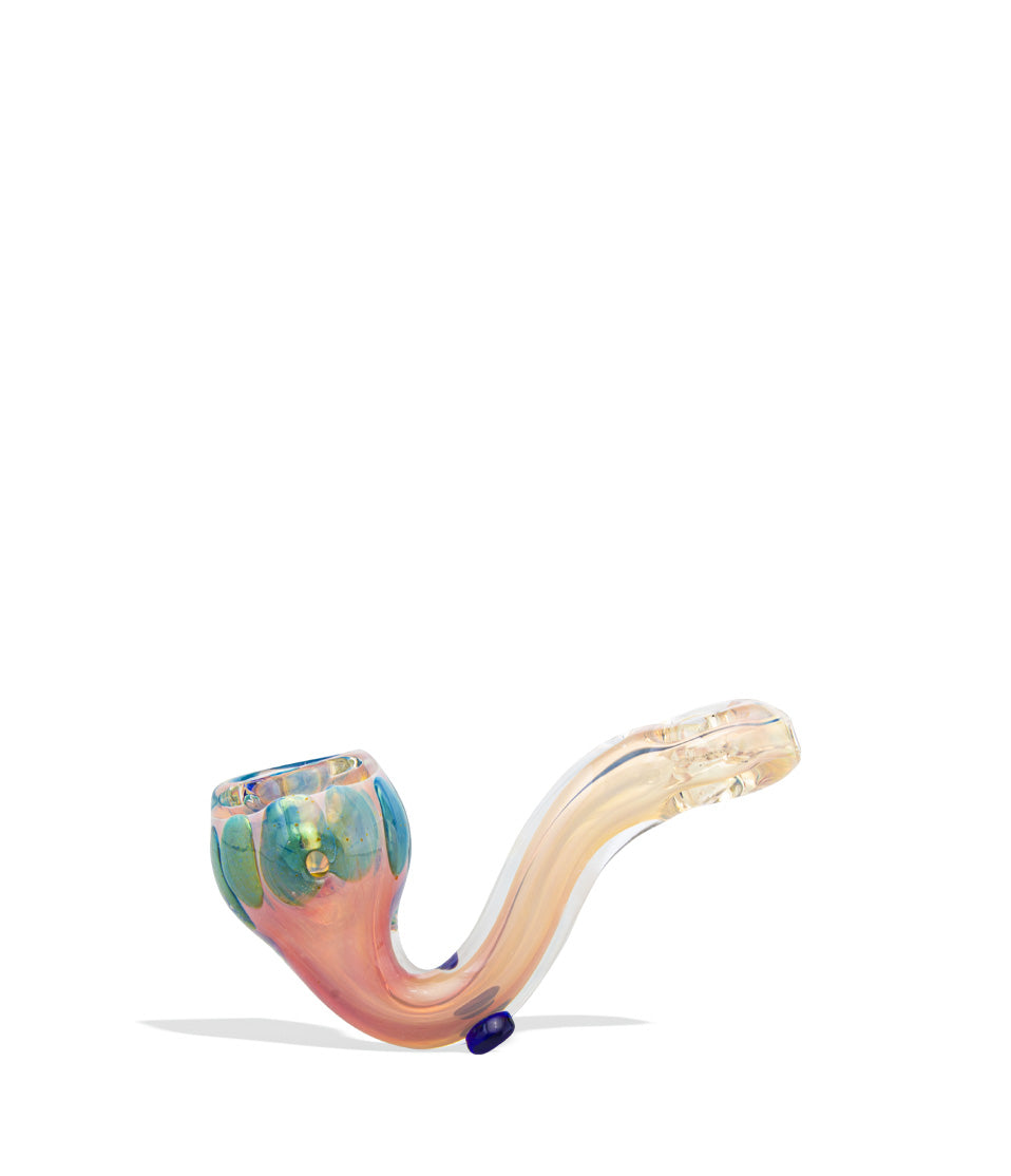 Gold Mini Sherlock Hand Pipe glass hand pipe on white background