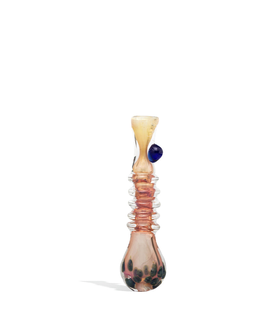 Gold Rim Chillums glass chillum one hitter on white background