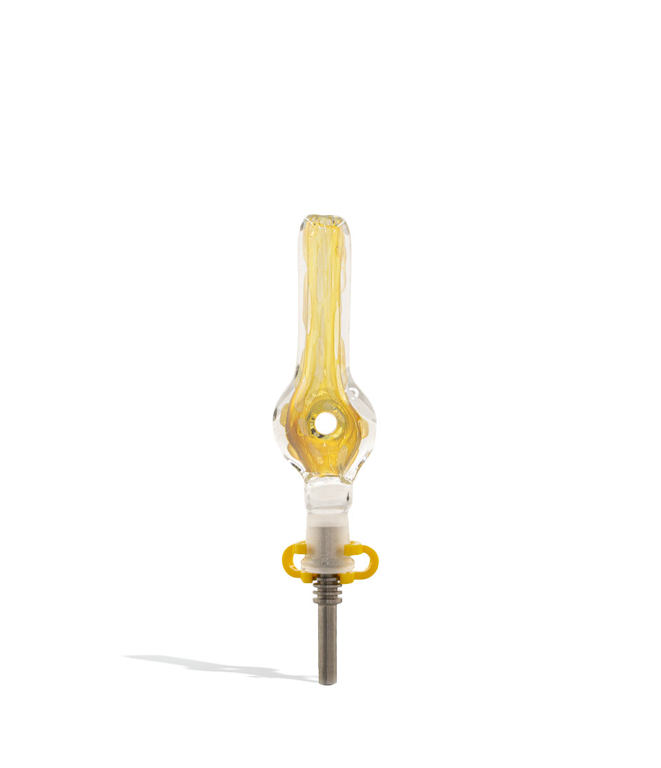 Gold Silver Fumed Nectar Collector with 10mm Titanium Tip nectar collector concentrate on white background