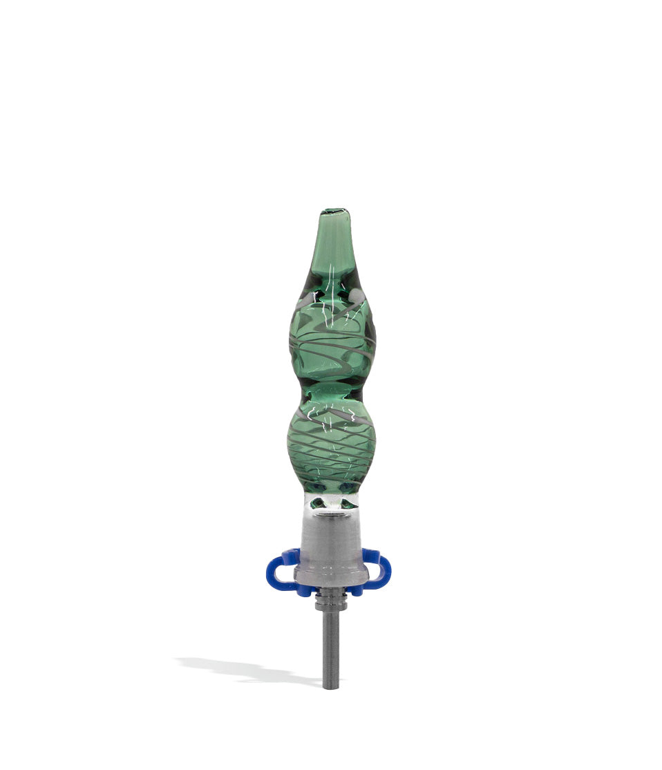 10mm Titanium Tipped Honey Straw with Colored Work and Clip nectar collector concentrate on white background