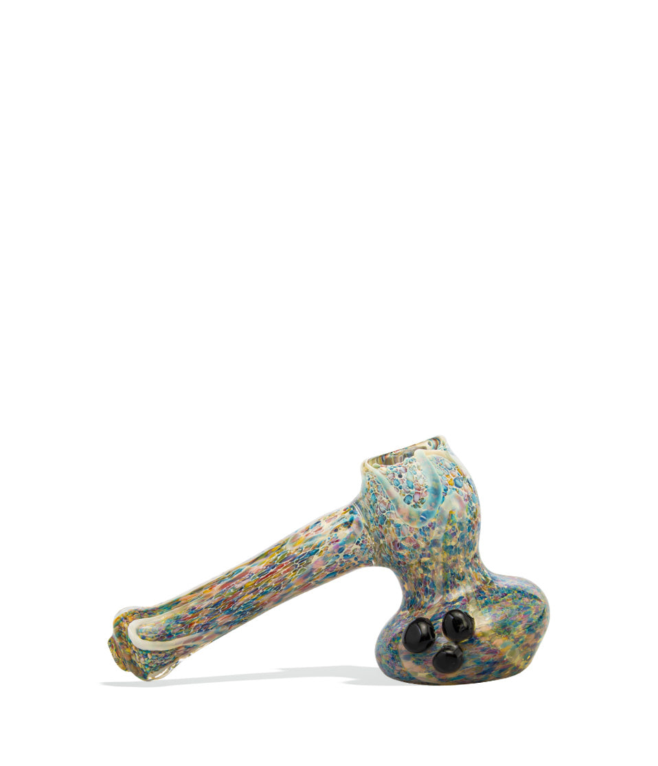 Medium Fritted Hammer glass bubbler pipe on white background