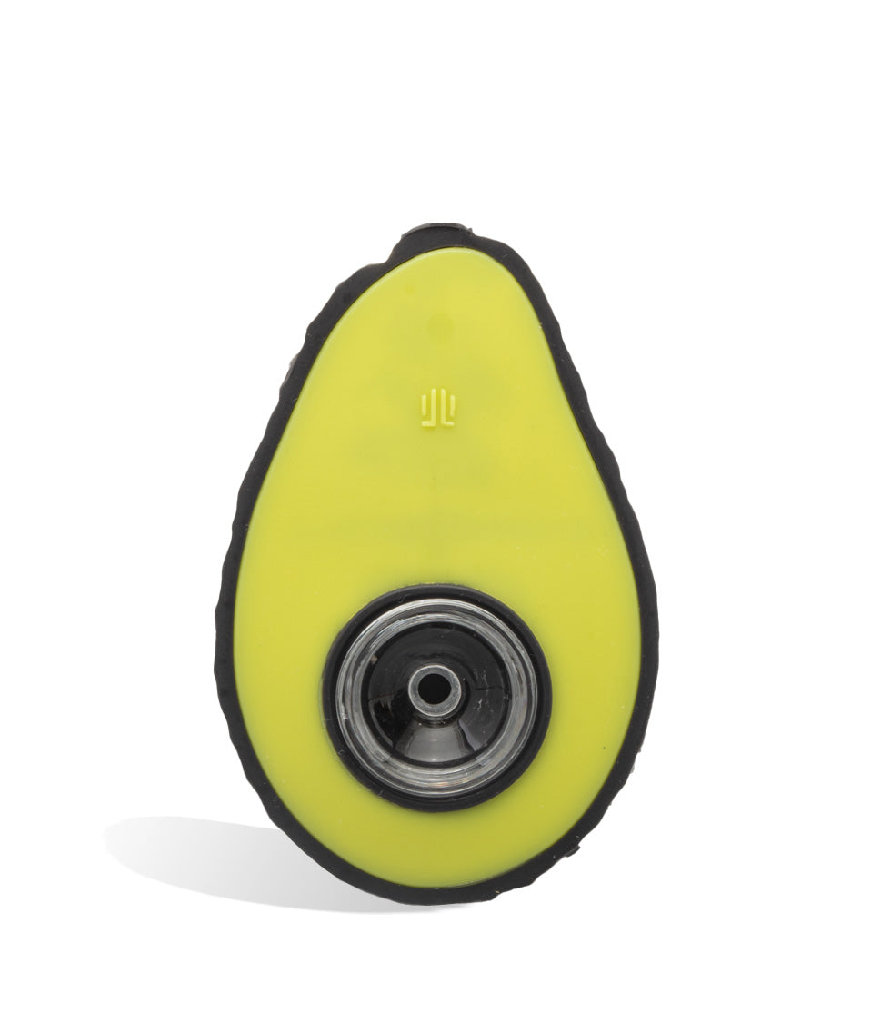 Silicone Avocado Hand Pipe with Glass Bowl glass hand pipe on white background