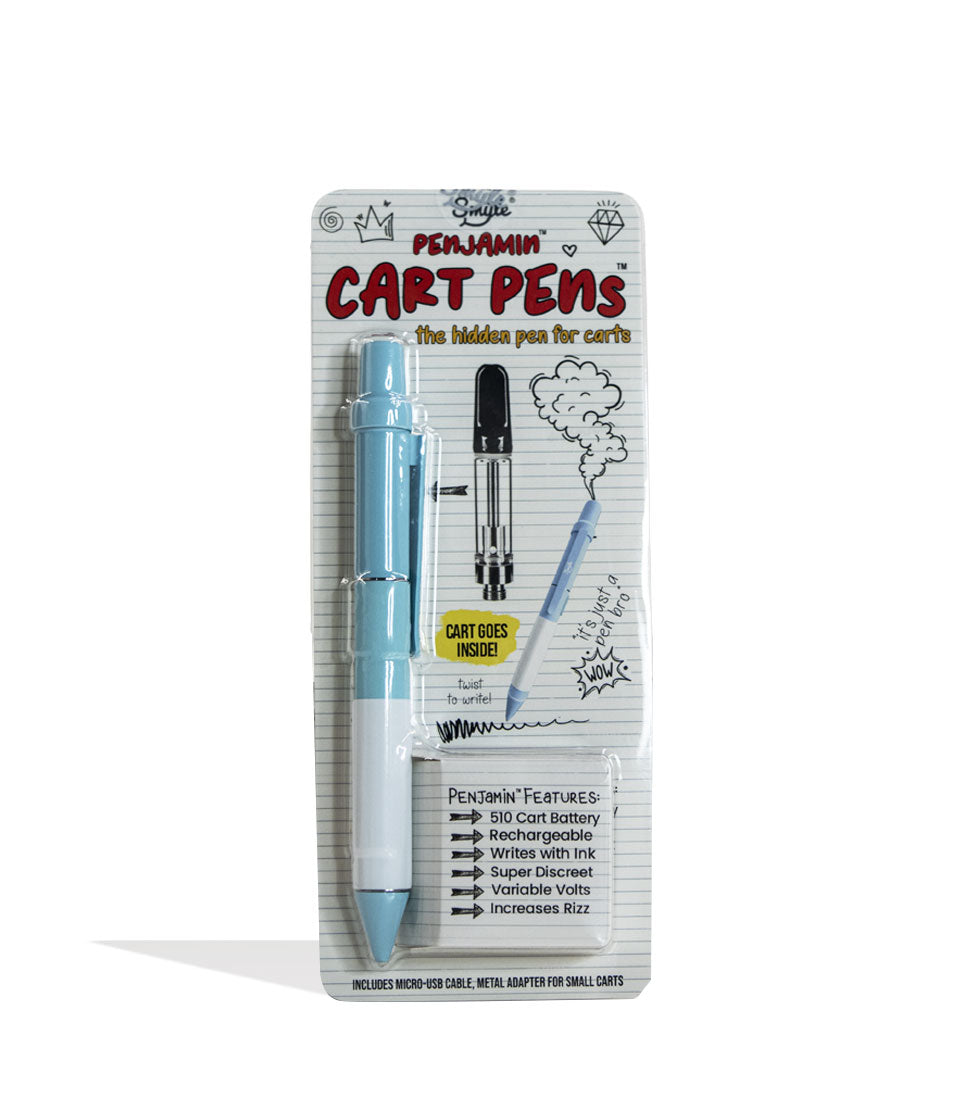Tiffany Blue Smyle Penjamin Cart Pen Variable Voltage Battery Packaging Front View on White Background