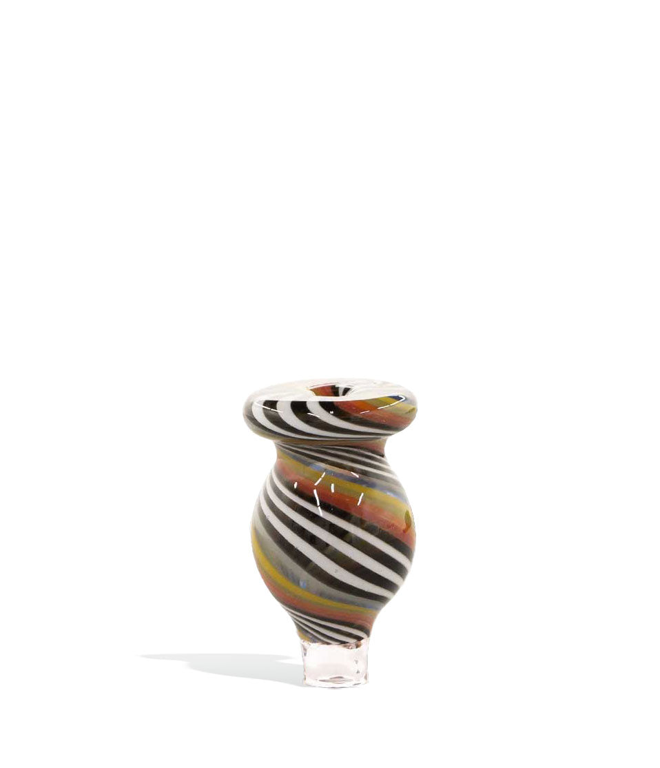 US Colored Micro Heady Carb Cap with Stripes glass carb cap dab rig on white background