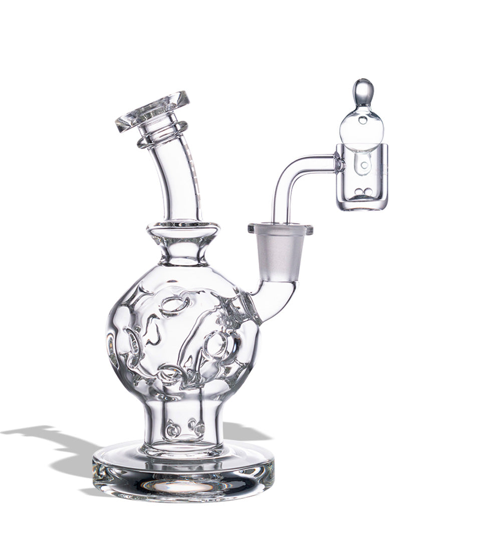 Wulf Mods Atom 14mm Dab Rig with Quartz Banger glass dab rig concentrate pipe on white background