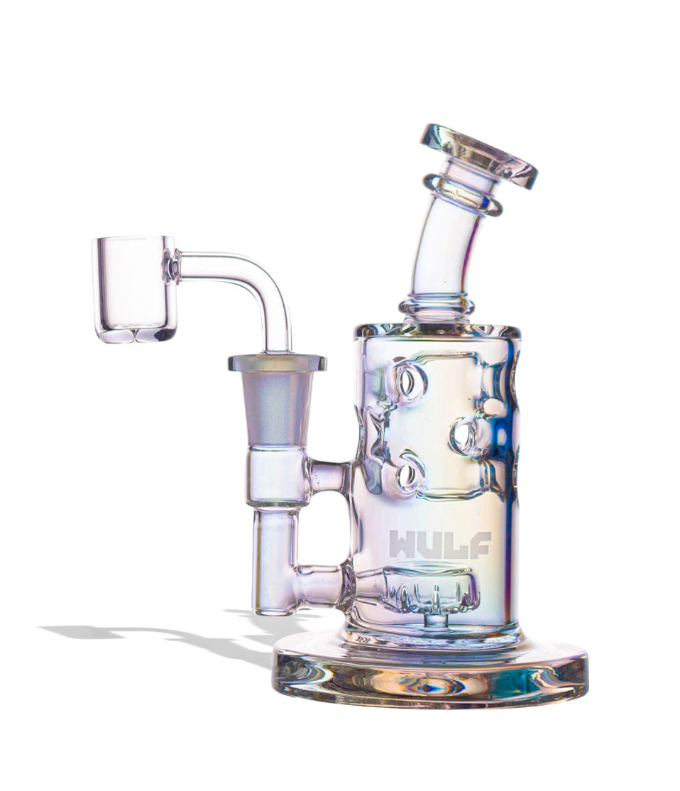 Wulf Mods Shift 14mm Dab Rig with Quartz Banger glass dab rig concentrate pipe on white background