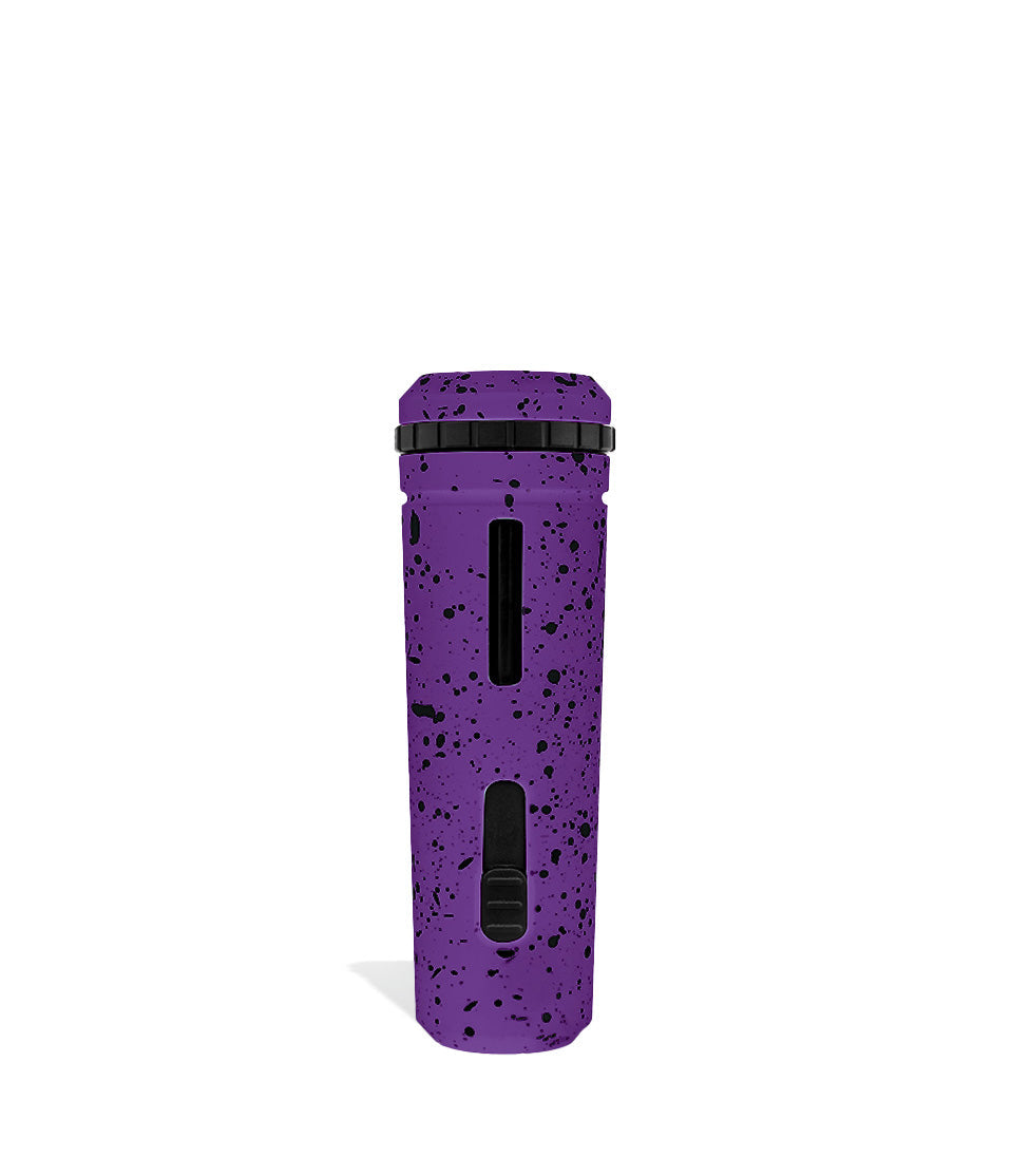Purple Black Spatter back view Wulf Mods UNI Adjustable Cartridge Vaporizer on white studio background