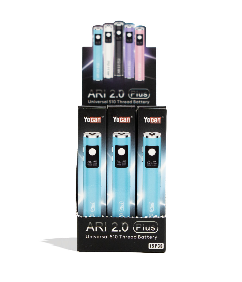 Yocan Ari Plus 2.0 Variable Voltage Battery 15pk 510 cartridge battery vape pen on white background