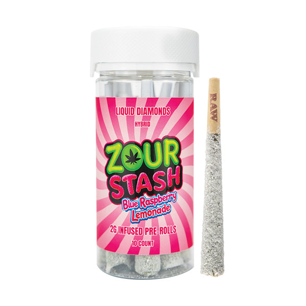Zour Stash Liquid Diamond Pre-Rolls Blue Raspberry Lemonade