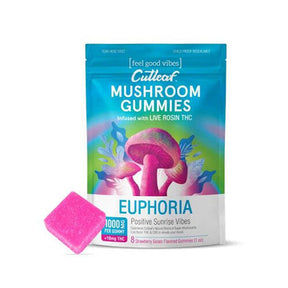 Cutleaf Euphoria Mushroom Gummies Strawberry Gelato