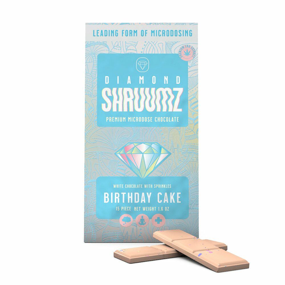 Diamond Shruumz Microdose Chocolate Bar Birthday Cake