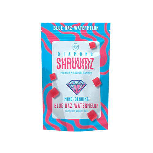 Diamond Shruumz Microdose Gummies Blue Raz Watermelon