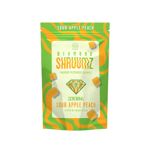 Diamond Shruumz Microdose Gummies Sour Apple Peach
