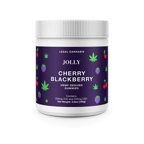 Jolly Cannabis Gummies Jar Cherry Blackberry