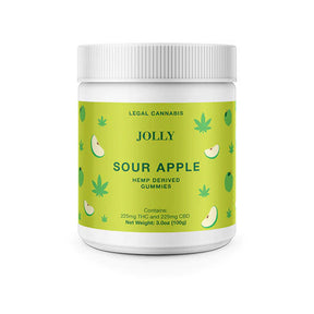 Jolly Cannabis Gummies Jar Sour Apple