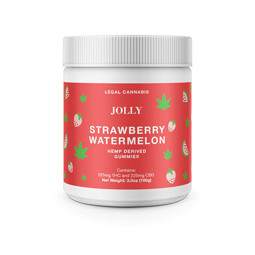Jolly Cannabis Gummies Jar Strawberry Watermelon