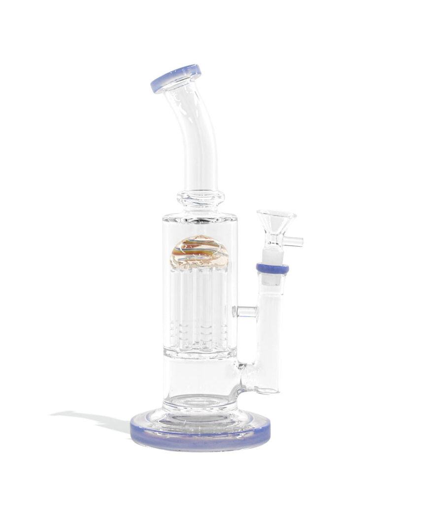 10 Inch Water Pipe with 8 Arm Perc and Bent Mouthpiece glass water pipe bong on white background