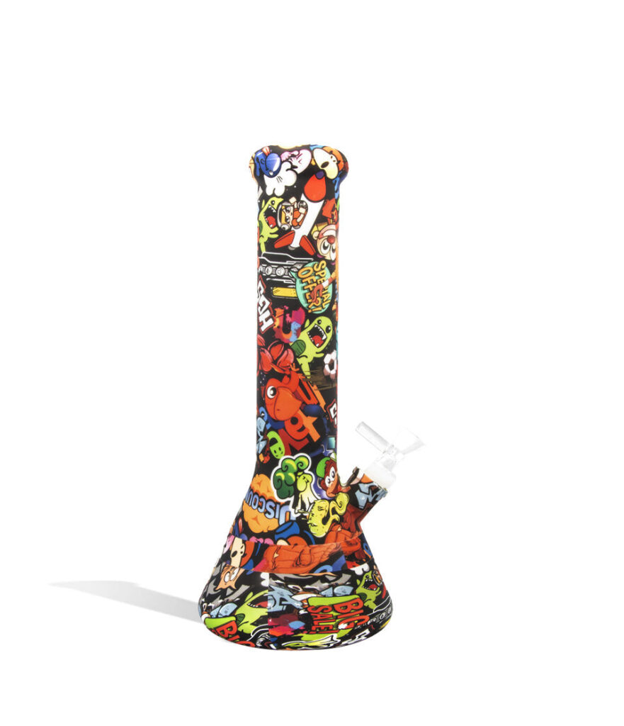 12 inch Silicone Water Pipe glass water pipe bong on white background