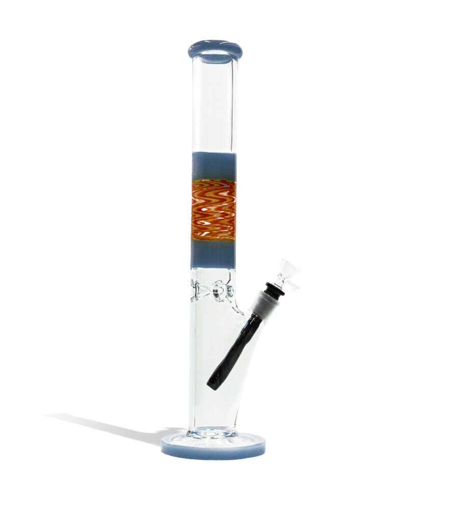 18 Inch 7mm Thick Straight Water Pipe with Swirled Color glass water pipe bong on white background