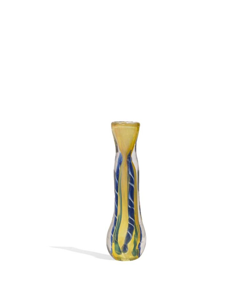 3 inch Chillum glass chillum one hitter on white background