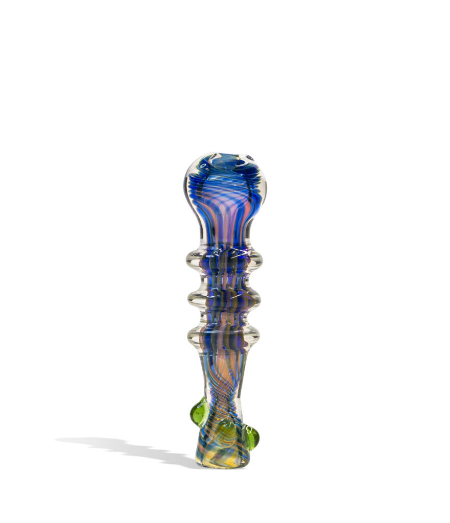 4 inch Gold Fumed Hand Pipe with Slime Knobs glass hand pipe on white background