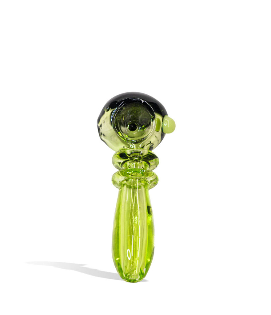4 inch Green Premium Hand Pipe glass hand pipe on white background