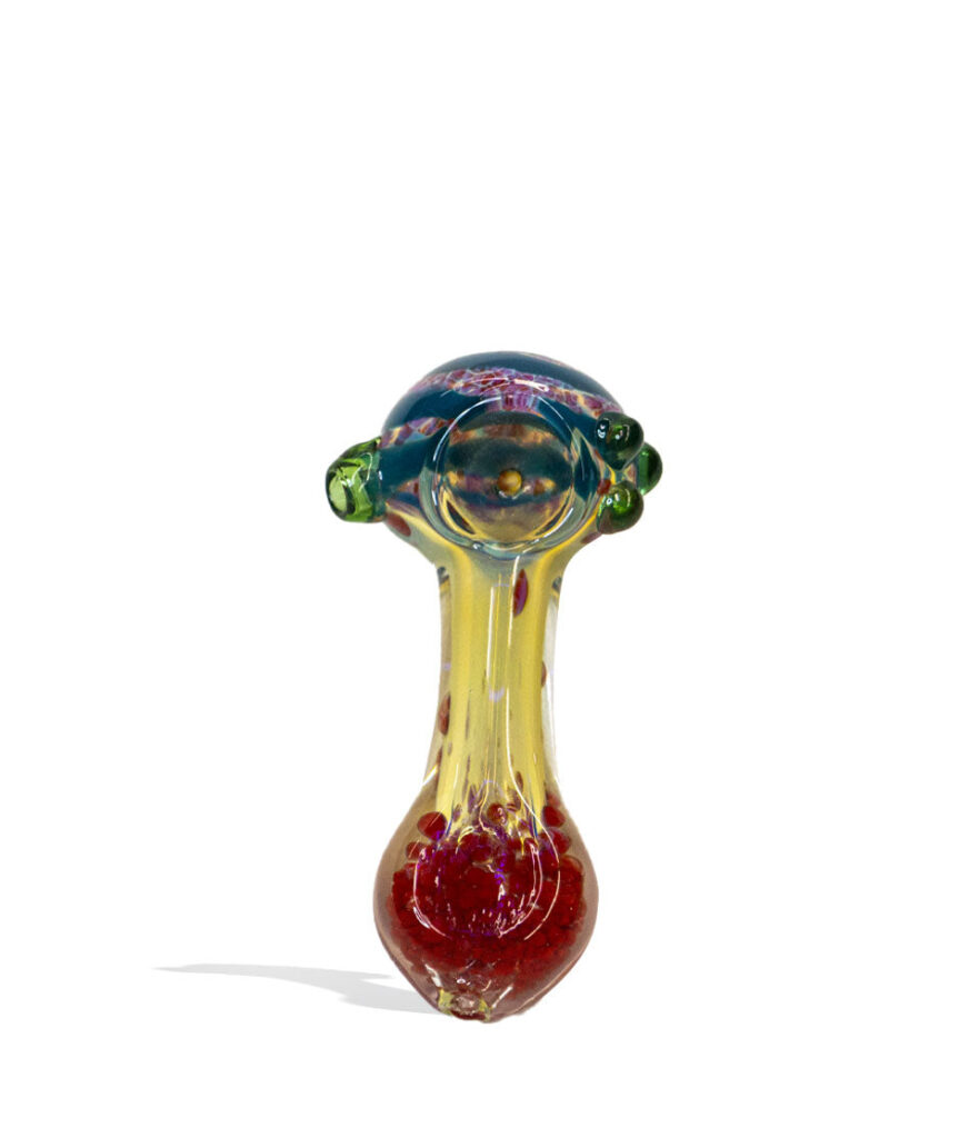 4 inch Mixed Color Hand Pipe glass hand pipe on white background