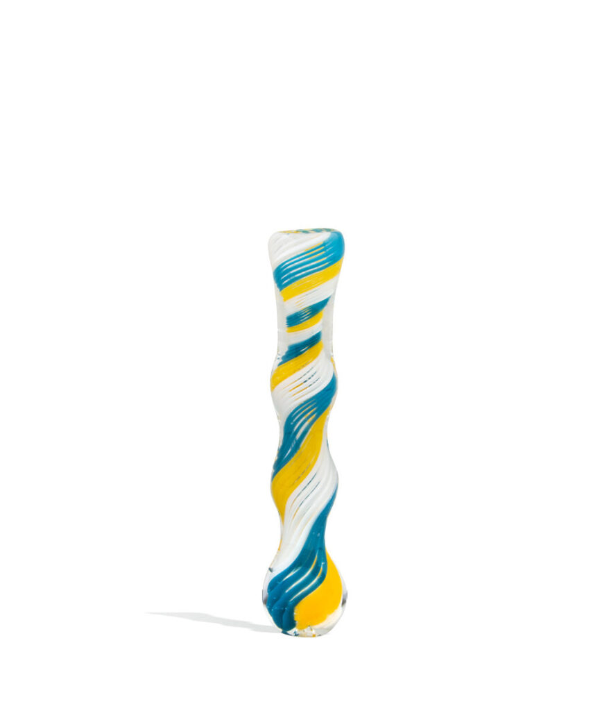4 inch Multi Color Chillum glass chillum one hitter on white background
