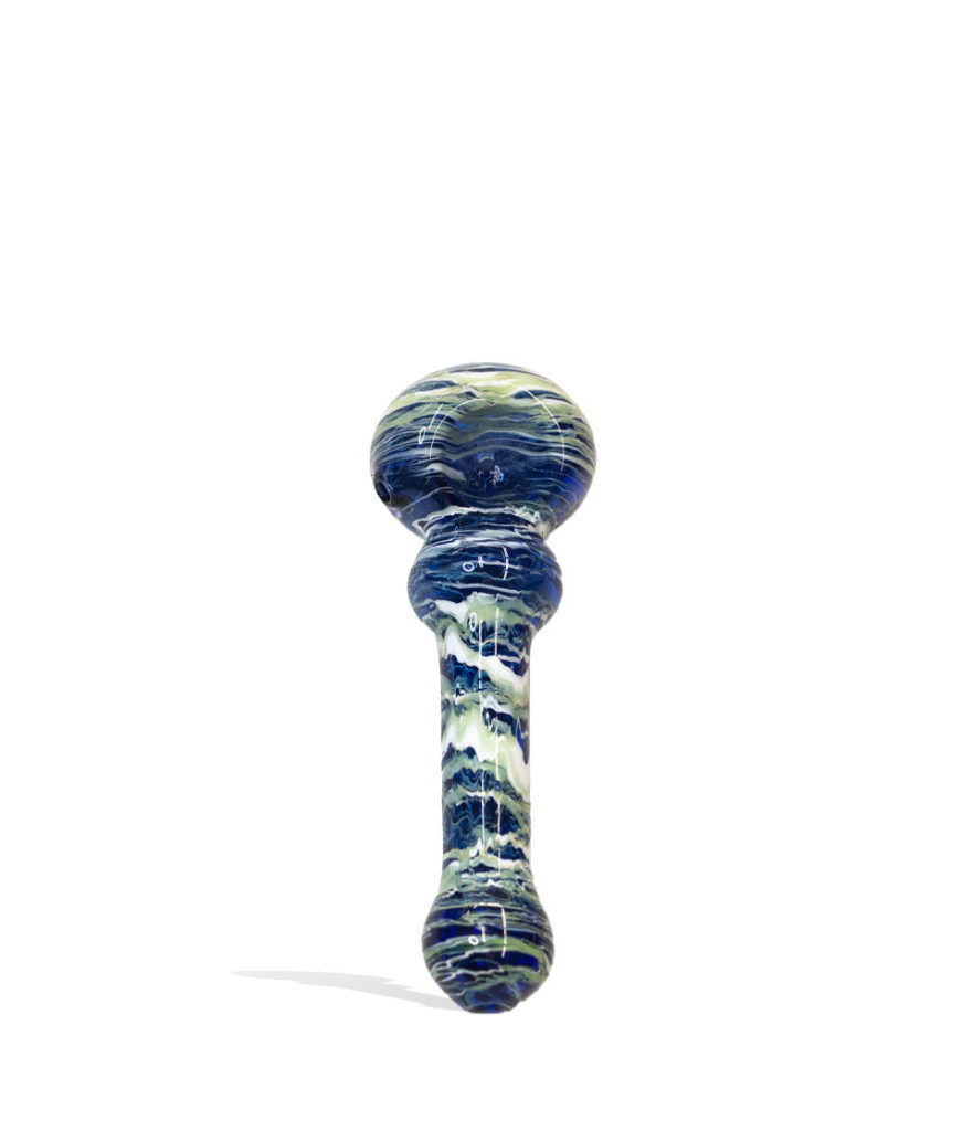 4 inch Stone Design Hand Pipe glass hand pipe on white background