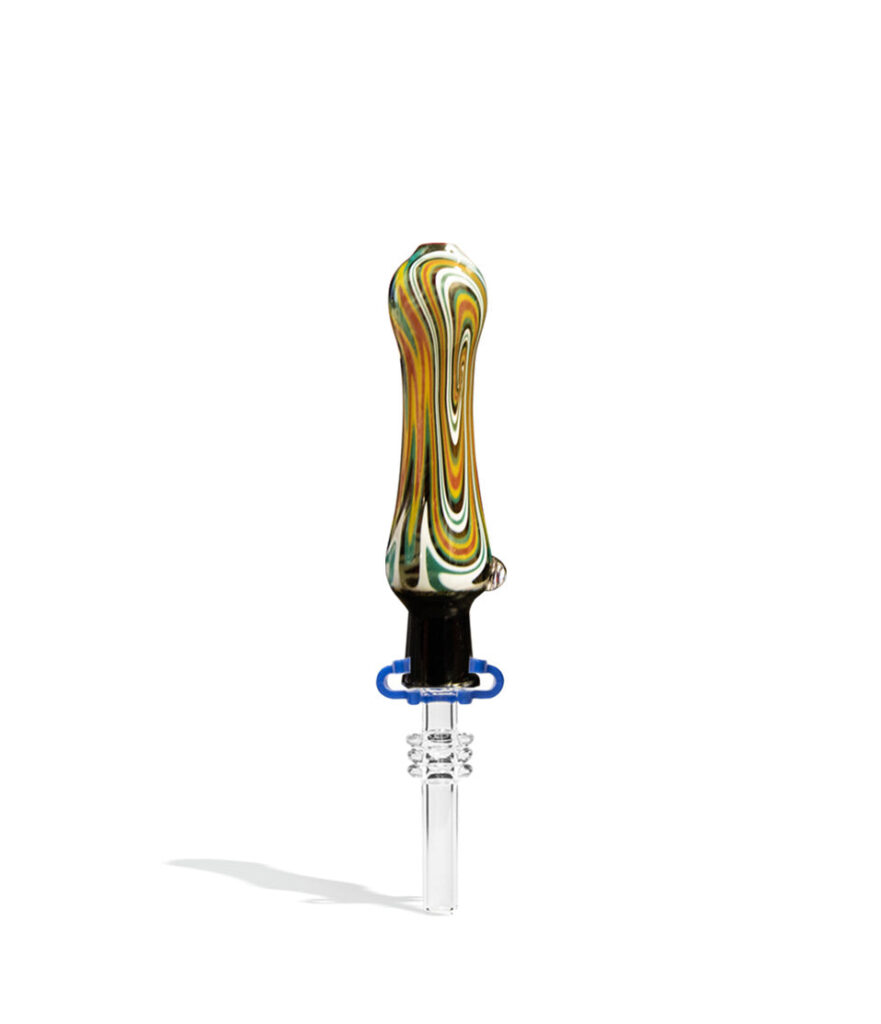 4 inch Swirl Patterned Nectar Straw nectar collector concentrate on white background