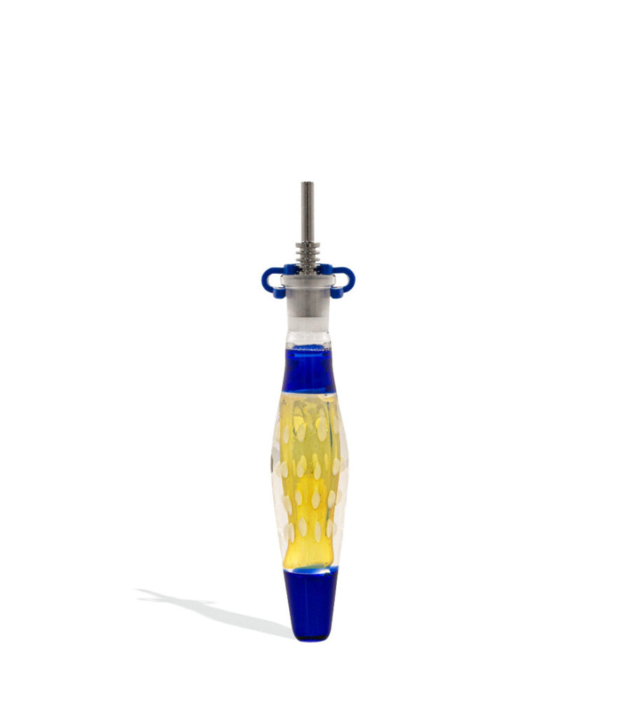 5 inch Boro Glass Lava Lamp Nectar Straw with 10mm Titanium Tip nectar collector concentrate on white background