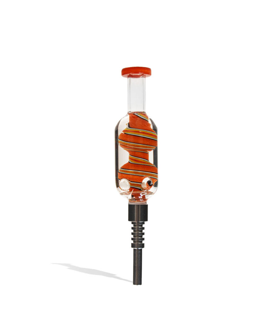 5 inch Glycerine Nectar Straw with Stainless Tip nectar collector concentrate on white background