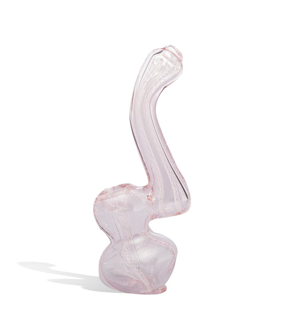 5 inch Pink Tube Mini Bubbler glass bubbler pipe on white background